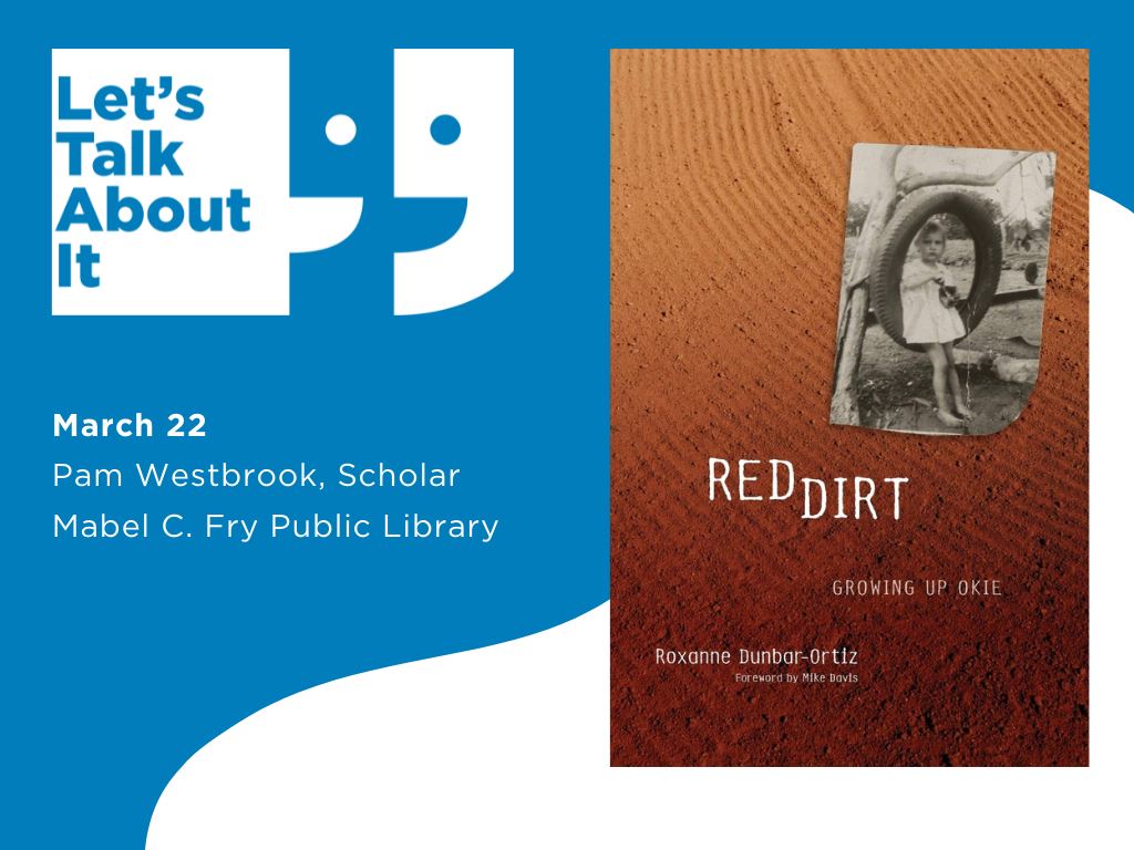 Red Dirt, March 22, pam Westbrook scholar, Mabel C. Fry public library