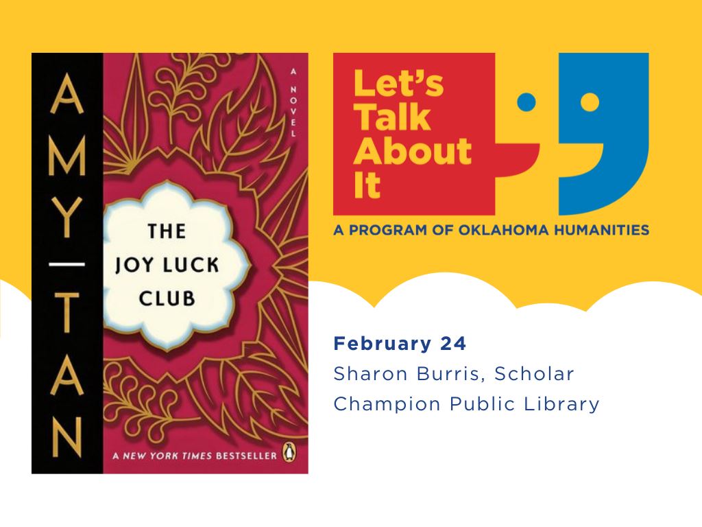 The Joy Luck Club, February 24, Sharon Burris scholar, Champion Public Library