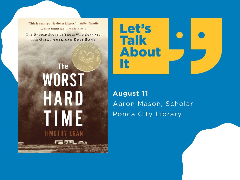 August 11, Aaron Mason scholar, Ponca City Library, The worst Hard Time by Timothy Egan